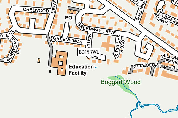 BD15 7WL map - OS OpenMap – Local (Ordnance Survey)