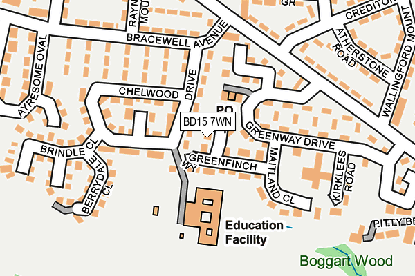 BD15 7WN map - OS OpenMap – Local (Ordnance Survey)