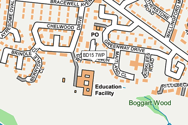 BD15 7WP map - OS OpenMap – Local (Ordnance Survey)