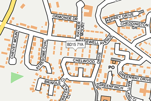 BD15 7YA map - OS OpenMap – Local (Ordnance Survey)