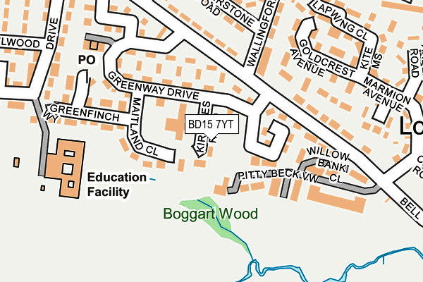 BD15 7YT map - OS OpenMap – Local (Ordnance Survey)