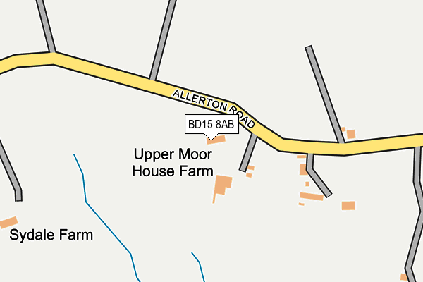 BD15 8AB map - OS OpenMap – Local (Ordnance Survey)