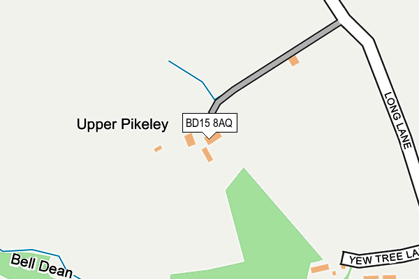 BD15 8AQ map - OS OpenMap – Local (Ordnance Survey)