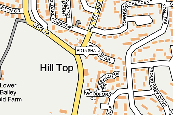 BD15 8HA map - OS OpenMap – Local (Ordnance Survey)