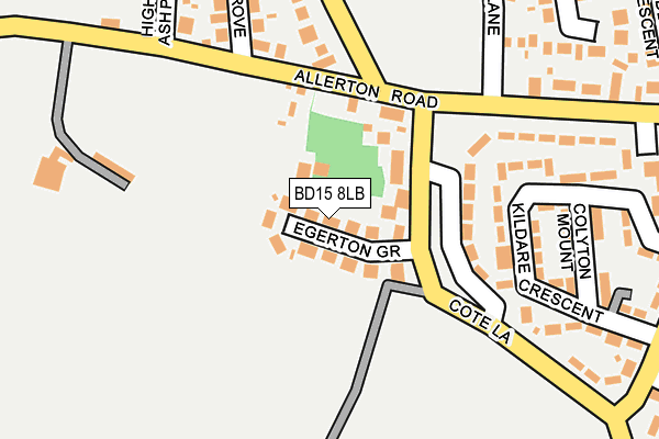 BD15 8LB map - OS OpenMap – Local (Ordnance Survey)
