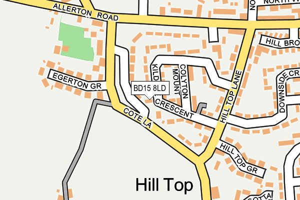 BD15 8LD map - OS OpenMap – Local (Ordnance Survey)