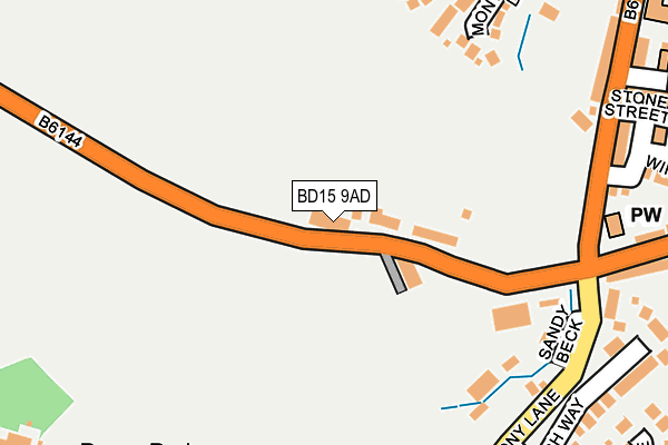 BD15 9AD map - OS OpenMap – Local (Ordnance Survey)