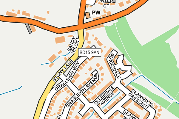 BD15 9AN map - OS OpenMap – Local (Ordnance Survey)