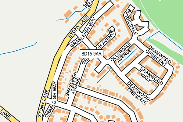 BD15 9AR map - OS OpenMap – Local (Ordnance Survey)