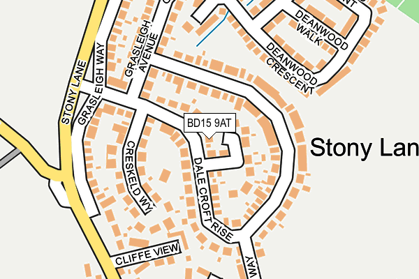 BD15 9AT map - OS OpenMap – Local (Ordnance Survey)