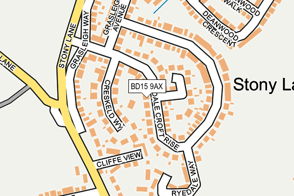 BD15 9AX map - OS OpenMap – Local (Ordnance Survey)