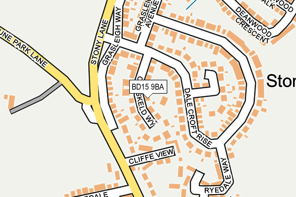 BD15 9BA map - OS OpenMap – Local (Ordnance Survey)