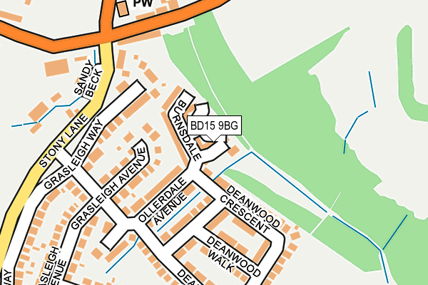 BD15 9BG map - OS OpenMap – Local (Ordnance Survey)