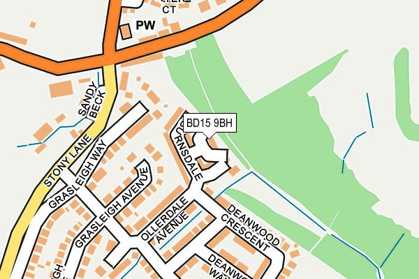 BD15 9BH map - OS OpenMap – Local (Ordnance Survey)