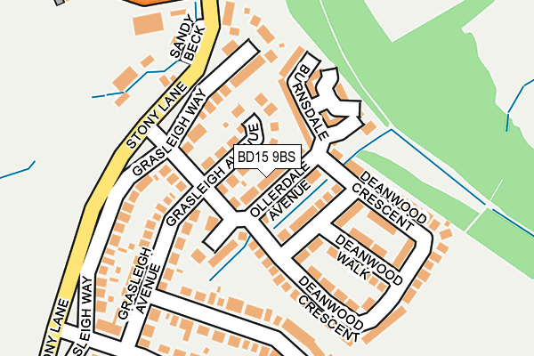 BD15 9BS map - OS OpenMap – Local (Ordnance Survey)