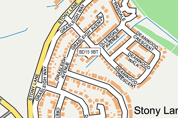 BD15 9BT map - OS OpenMap – Local (Ordnance Survey)