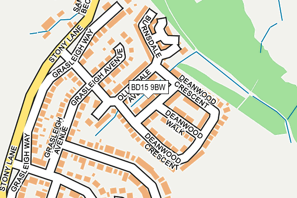 BD15 9BW map - OS OpenMap – Local (Ordnance Survey)