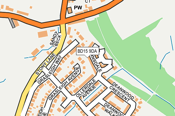 BD15 9DA map - OS OpenMap – Local (Ordnance Survey)