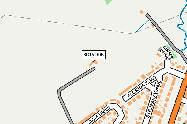 BD15 9DB map - OS OpenMap – Local (Ordnance Survey)