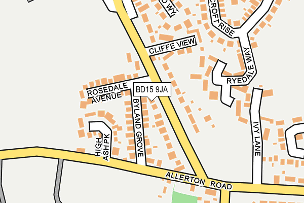 BD15 9JA map - OS OpenMap – Local (Ordnance Survey)