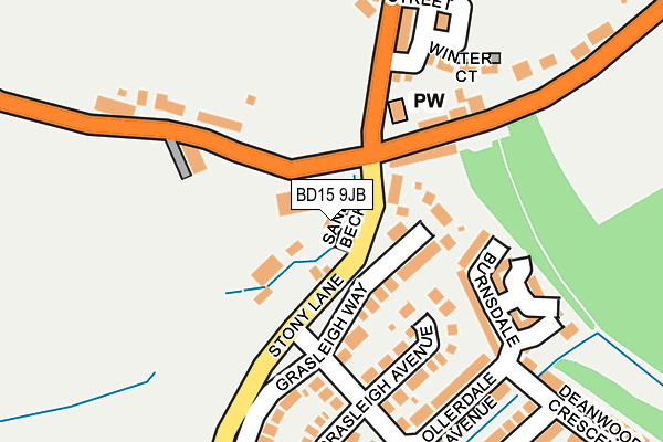 BD15 9JB map - OS OpenMap – Local (Ordnance Survey)