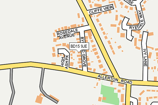 BD15 9JE map - OS OpenMap – Local (Ordnance Survey)