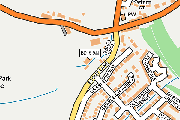 BD15 9JJ map - OS OpenMap – Local (Ordnance Survey)