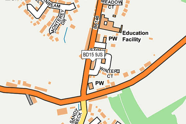 BD15 9JS map - OS OpenMap – Local (Ordnance Survey)