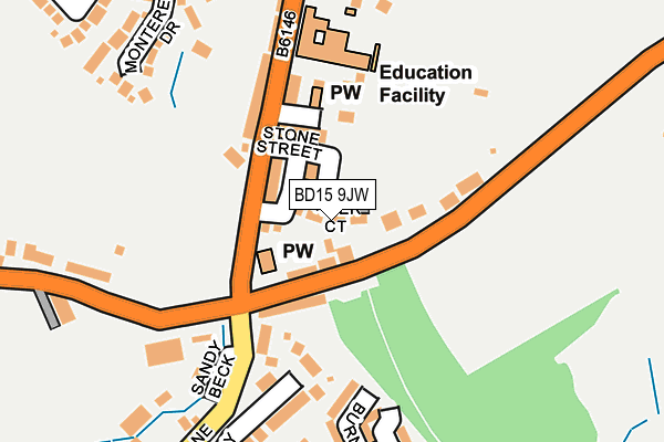 BD15 9JW map - OS OpenMap – Local (Ordnance Survey)