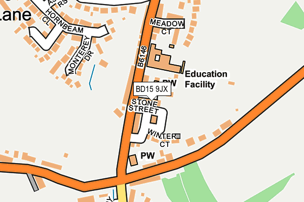 BD15 9JX map - OS OpenMap – Local (Ordnance Survey)