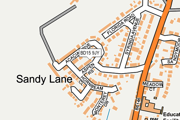 BD15 9JY map - OS OpenMap – Local (Ordnance Survey)