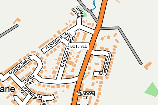 BD15 9LD map - OS OpenMap – Local (Ordnance Survey)