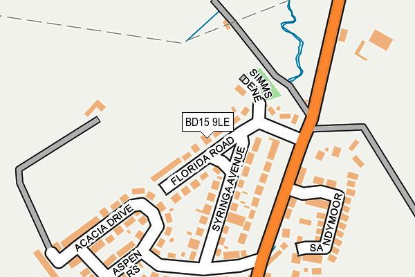 BD15 9LE map - OS OpenMap – Local (Ordnance Survey)