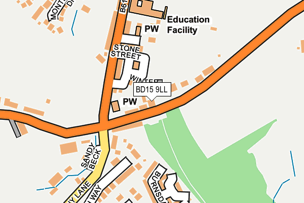 BD15 9LL map - OS OpenMap – Local (Ordnance Survey)