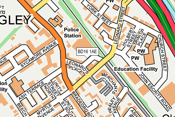 BD16 1AE map - OS OpenMap – Local (Ordnance Survey)