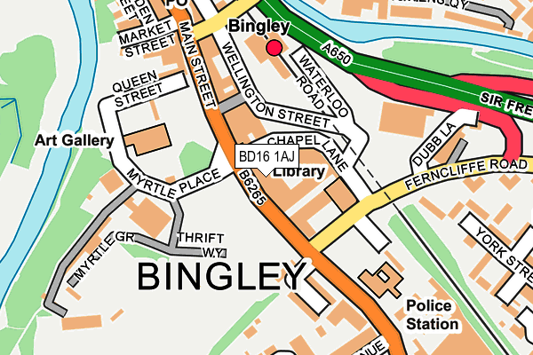 BD16 1AJ map - OS OpenMap – Local (Ordnance Survey)