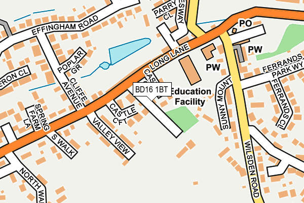 BD16 1BT map - OS OpenMap – Local (Ordnance Survey)