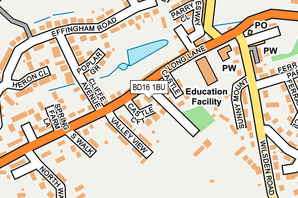 BD16 1BU map - OS OpenMap – Local (Ordnance Survey)