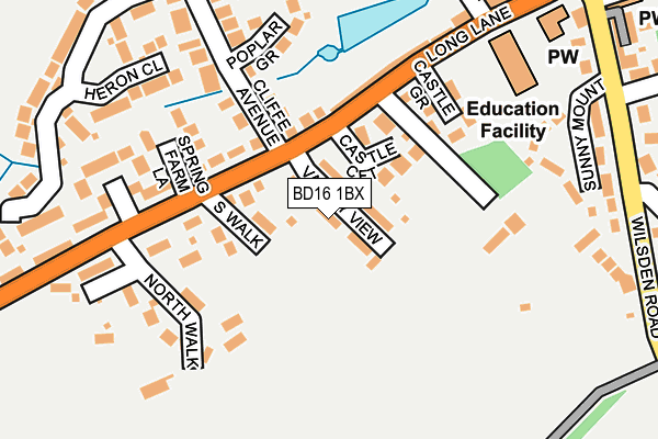 BD16 1BX map - OS OpenMap – Local (Ordnance Survey)