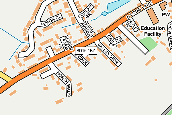 BD16 1BZ map - OS OpenMap – Local (Ordnance Survey)
