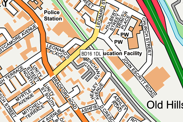 BD16 1DL map - OS OpenMap – Local (Ordnance Survey)