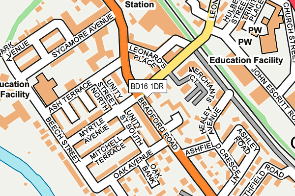 BD16 1DR map - OS OpenMap – Local (Ordnance Survey)