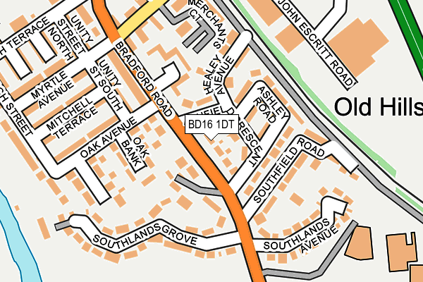 BD16 1DT map - OS OpenMap – Local (Ordnance Survey)