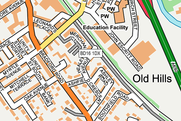 BD16 1DX map - OS OpenMap – Local (Ordnance Survey)