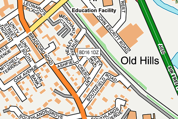 BD16 1DZ map - OS OpenMap – Local (Ordnance Survey)