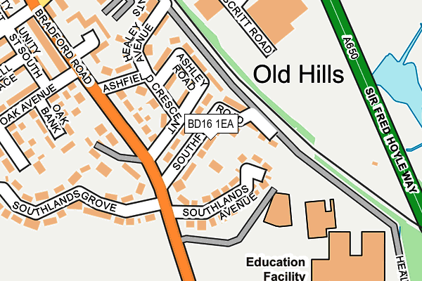 BD16 1EA map - OS OpenMap – Local (Ordnance Survey)