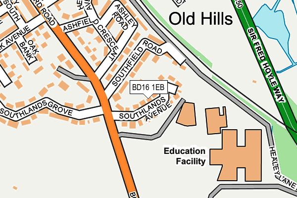 BD16 1EB map - OS OpenMap – Local (Ordnance Survey)