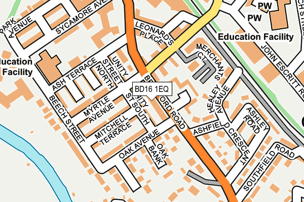 BD16 1EQ map - OS OpenMap – Local (Ordnance Survey)