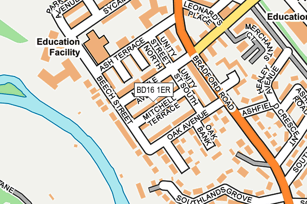 BD16 1ER map - OS OpenMap – Local (Ordnance Survey)