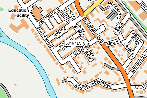BD16 1ES map - OS OpenMap – Local (Ordnance Survey)
